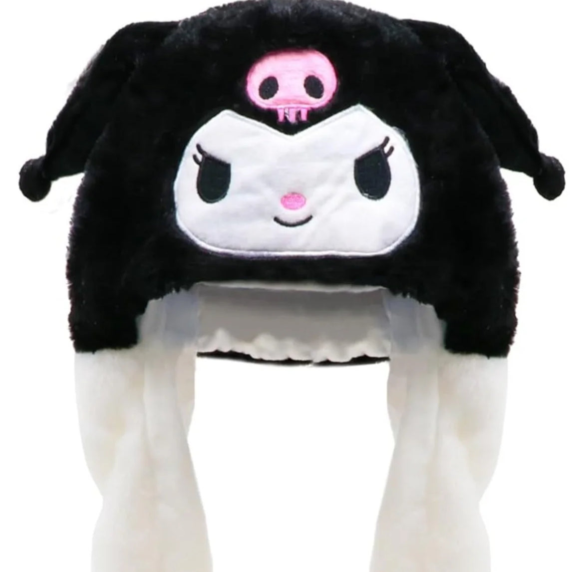 Kuromi fluffy light up hat, ear moving comfortable hat