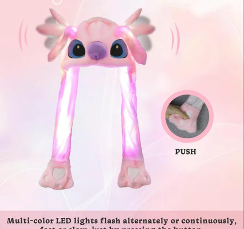 Angel fluffy light up hat, ear moving comfortable hat