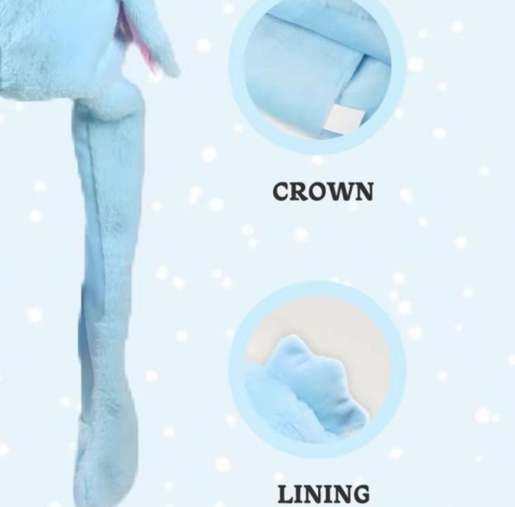 Stitch fluffy light up hat, ear moving comfortable hat