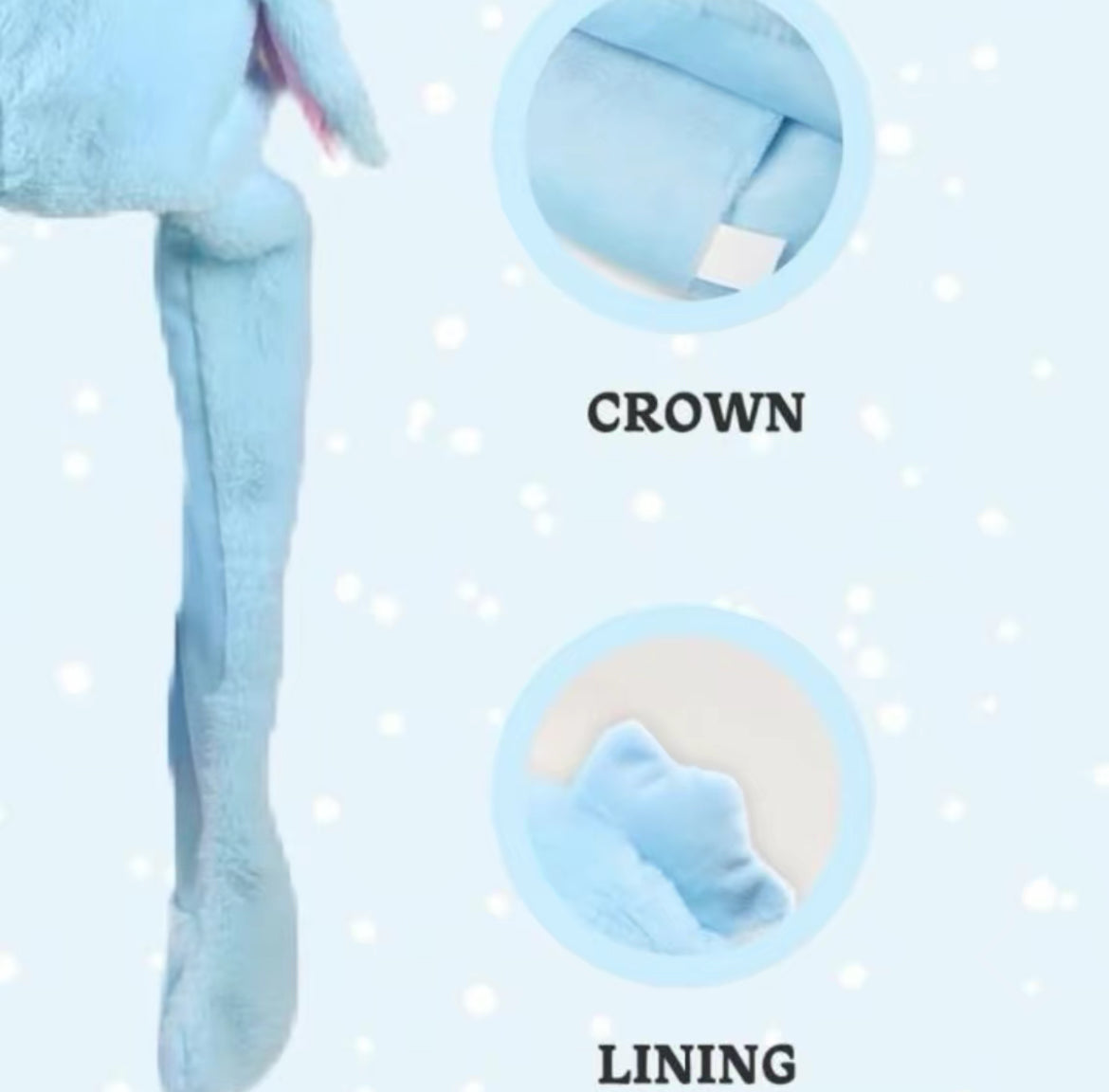 Stitch fluffy light up hat, ear moving comfortable hat